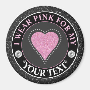 Imán Diseño de Conciencia del Cáncer de Seno con Corazó