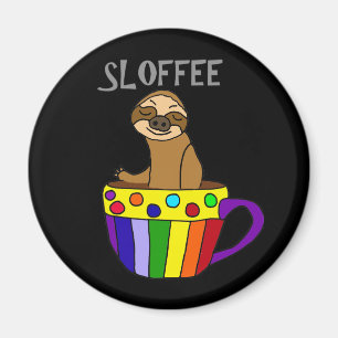 Imán Diseño de consumición del café de la pereza