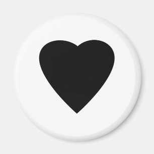 Imán Diseño de corazón de amor blanco y negro.
