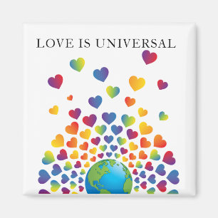 Imán Diseño de corazón de arcoíris colorido minimalista