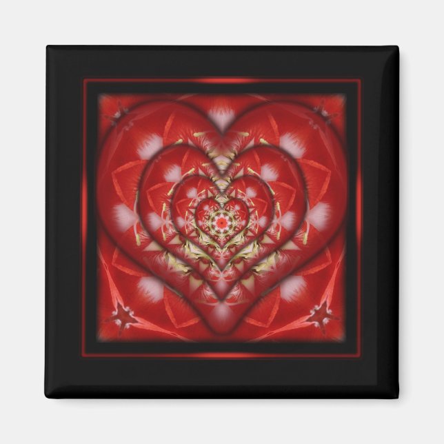 Imán Diseño de corazón en caja (Frente)