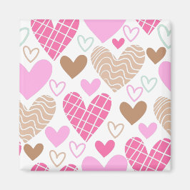 Imán diseño de corazones abstractos