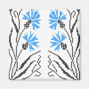 Imán Diseño de costillas de flor azul