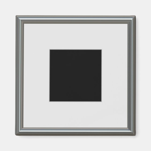 Imán diseño de cuadro de imagen plateado (Frente)