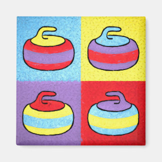 Imán Diseño de Curling de Pop Art