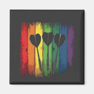 Imán Diseño de dardo vintage con colores LGBTQ Vintage