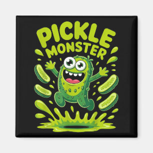 Imán diseño de dibujos animados de monstruo de pepinill
