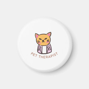 Imán Diseño de dibujos animados de terapeuta de mascota