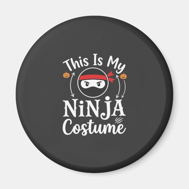 Imán Diseño de disfraz de ninja divertido para Hallowee (Frente)