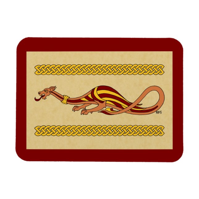 Imán Diseño de dragones medievales 2015 (Horizontal)