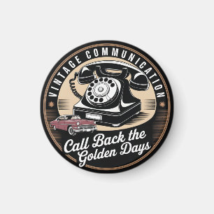Imán "Diseño de emblema retro de 'Comunicación Vintage'