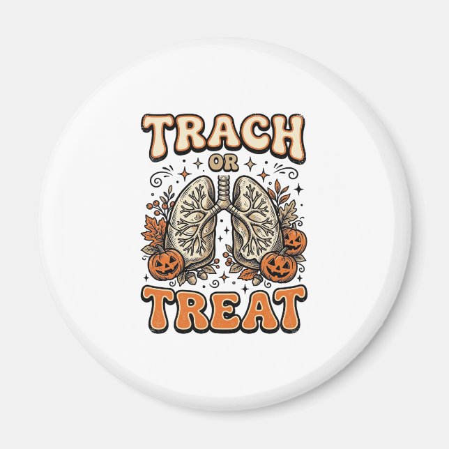Imán Diseño de enfermera de Halloween de traqueostomía  (Frente)