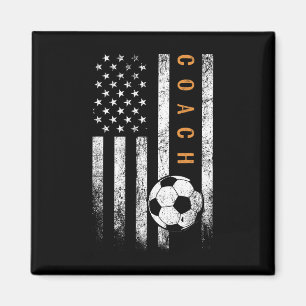Imán Diseño de entrenador de fútbol con bandera america