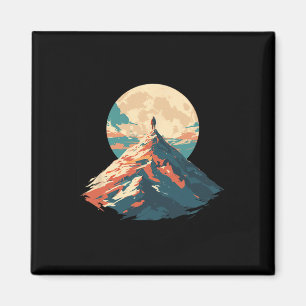 Imán Diseño de escalada de pico de montaña motivacional