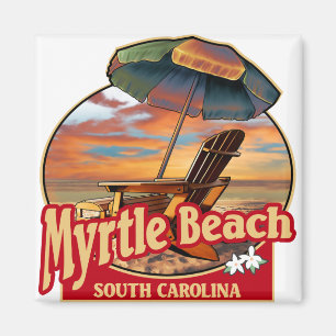 Imán Diseño de escena de Myrtle Beach SC Beach
