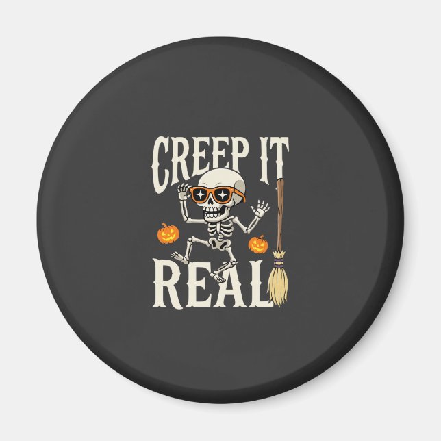 Imán Diseño de esqueleto bailarín divertido de Hallowee (Frente)