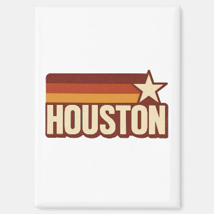 Imán Diseño de estrellas de época retro de Houston Texa
