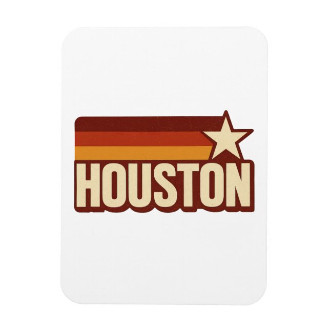 Imán Diseño de estrellas de época retro de Houston Texa (Vertical)