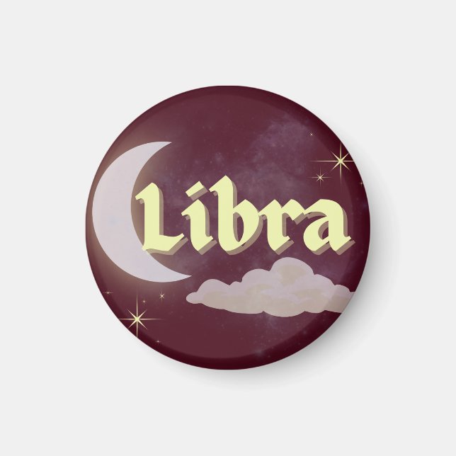 Imán Diseño de Estrellas de Nube de Luna Celestial Libr (Frente)
