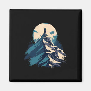Imán Diseño de explorador de cumbres de montañas - Arte