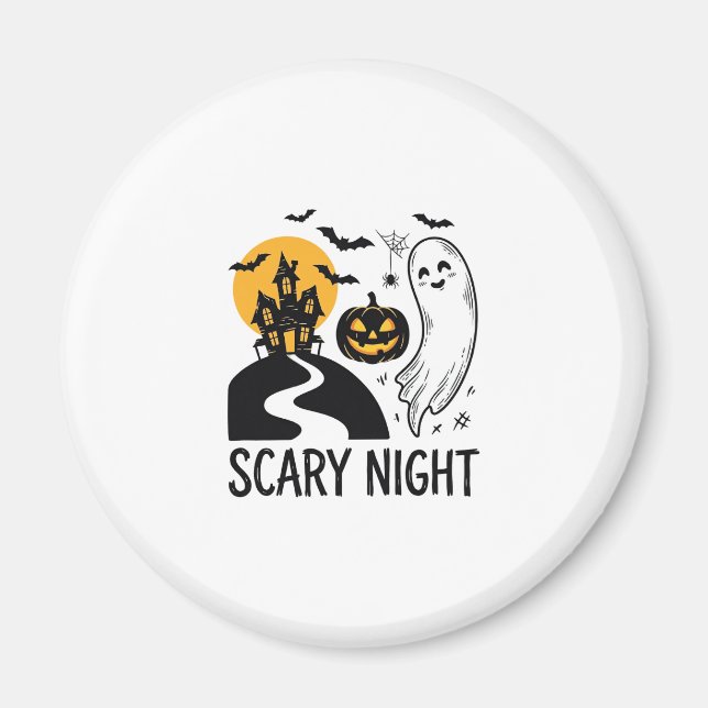 Imán Diseño de fantasma de casa embrujada de Halloween  (Frente)