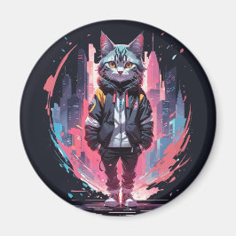 Imán Diseño de felino estilizado