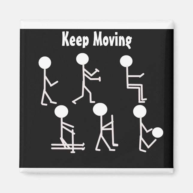 Imán Diseño de fitness en blanco y negro (Frente)