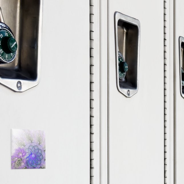 Imán Diseño de flores moradas y azules abstractas (In situ (casillero))