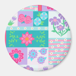 Imán Diseño de flores vibrantes en flor