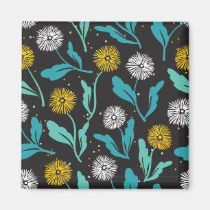 Imán Diseño de flores y hojas de Dandelion