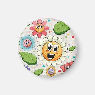 Imán Diseño de fondo continuo con flores coloridas