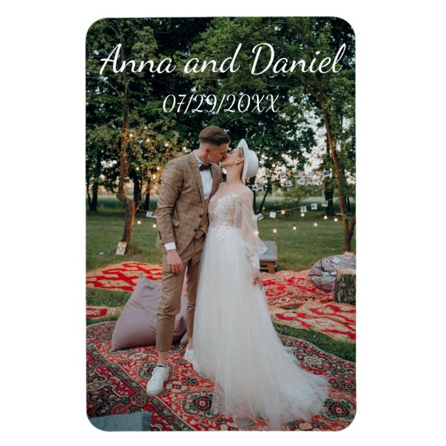 Imán Diseño de Foto de Boda Personalizado (Vertical)
