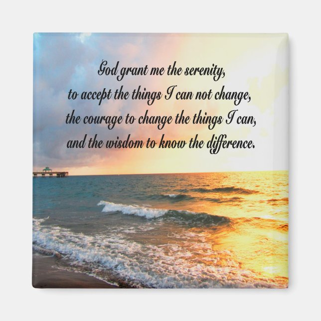 IMÁN DISEÑO DE FOTOS SERENE SERENITY PRAYER SUNRISE (Frente)