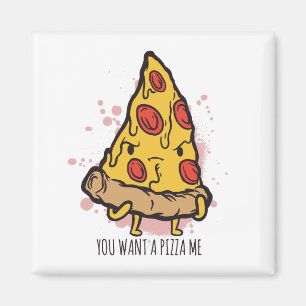 Imán Diseño de frase divertida de comida de pizza