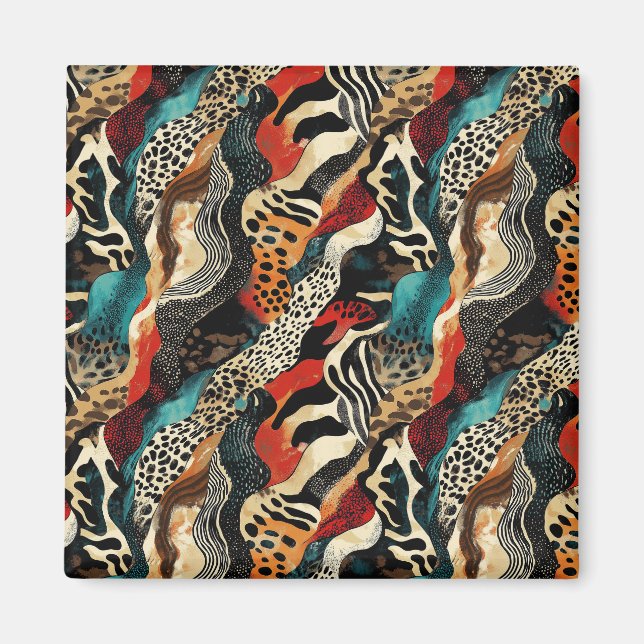 Imán Diseño de fusión de estampado de animal elegante (Frente)