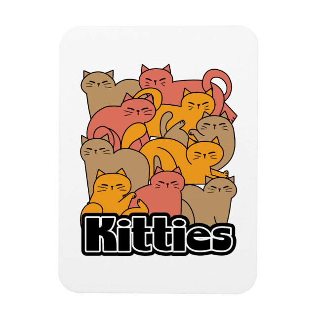 Imán Diseño de gatitos curados - Arte gato adorable (Vertical)