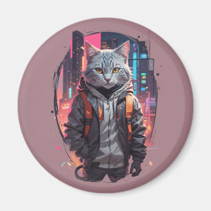 Imán Diseño de gato callejero urbano