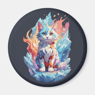 Imán Diseño de gato de fantasía de cristal lindo