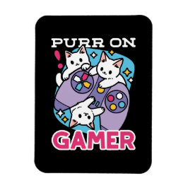 Imán Diseño De Gato Gamer - Purr En El Arte De Joystick
