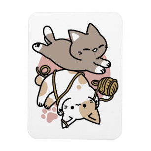 Imán Diseño de gatos lindos y juguetones – Arte diverti