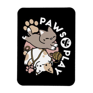 Imán Diseño de gatos lindos y juguetones – Arte diverti
