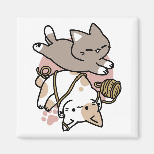 Imán Diseño de gatos lindos y juguetones – Arte diverti