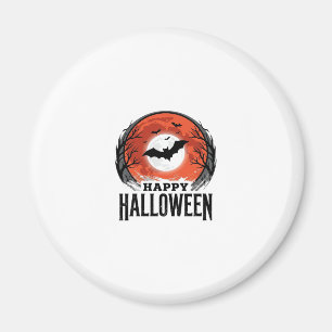 Imán diseño de grabado de murciélago lunar de Halloween