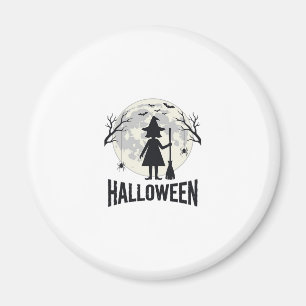 Imán Diseño de grabado vintage de bruja de Halloween Lu