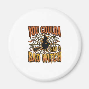Imán Diseño de grabado vintage de Halloween de bruja ma