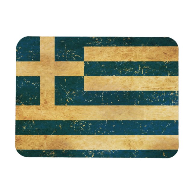 Imán Diseño de Grunge de la bandera griega (Horizontal)