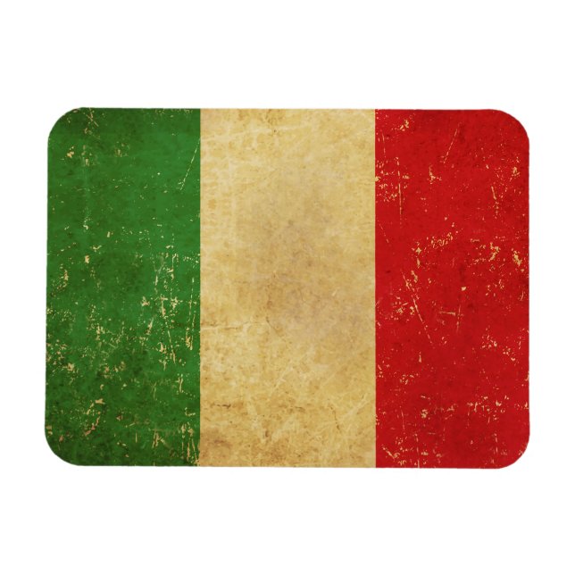 Imán Diseño de Grunge de la bandera italiana (Horizontal)