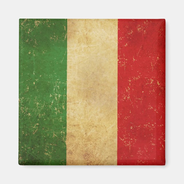 Imán Diseño de Grunge de la bandera italiana (Frente)