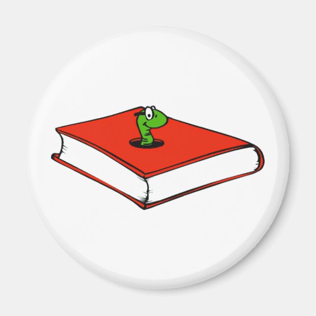 Imán Diseño de gusanos de libro (Frente)