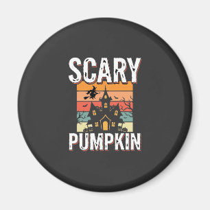 Imán Diseño de Halloween de Casa Embrujada de Calabaza 